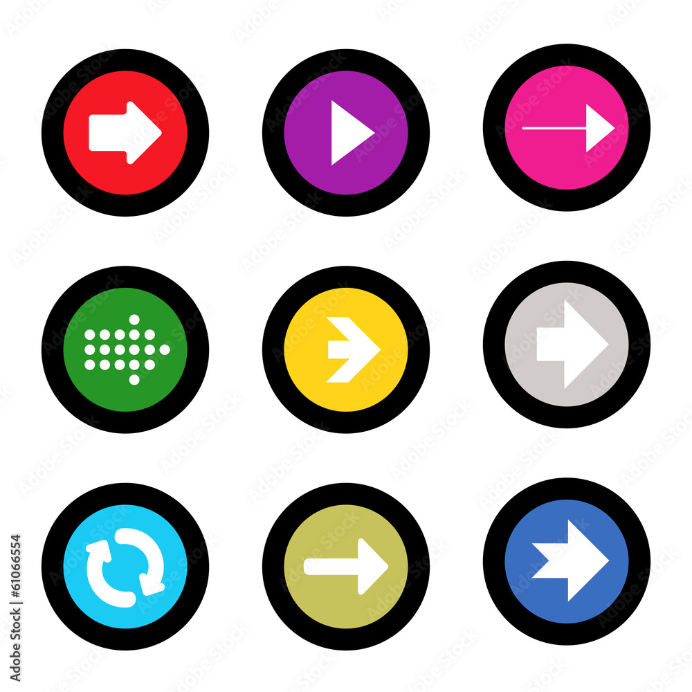 Arrow sign icon set in circle shape internet button Arrow sign icon set in circle shape internet button