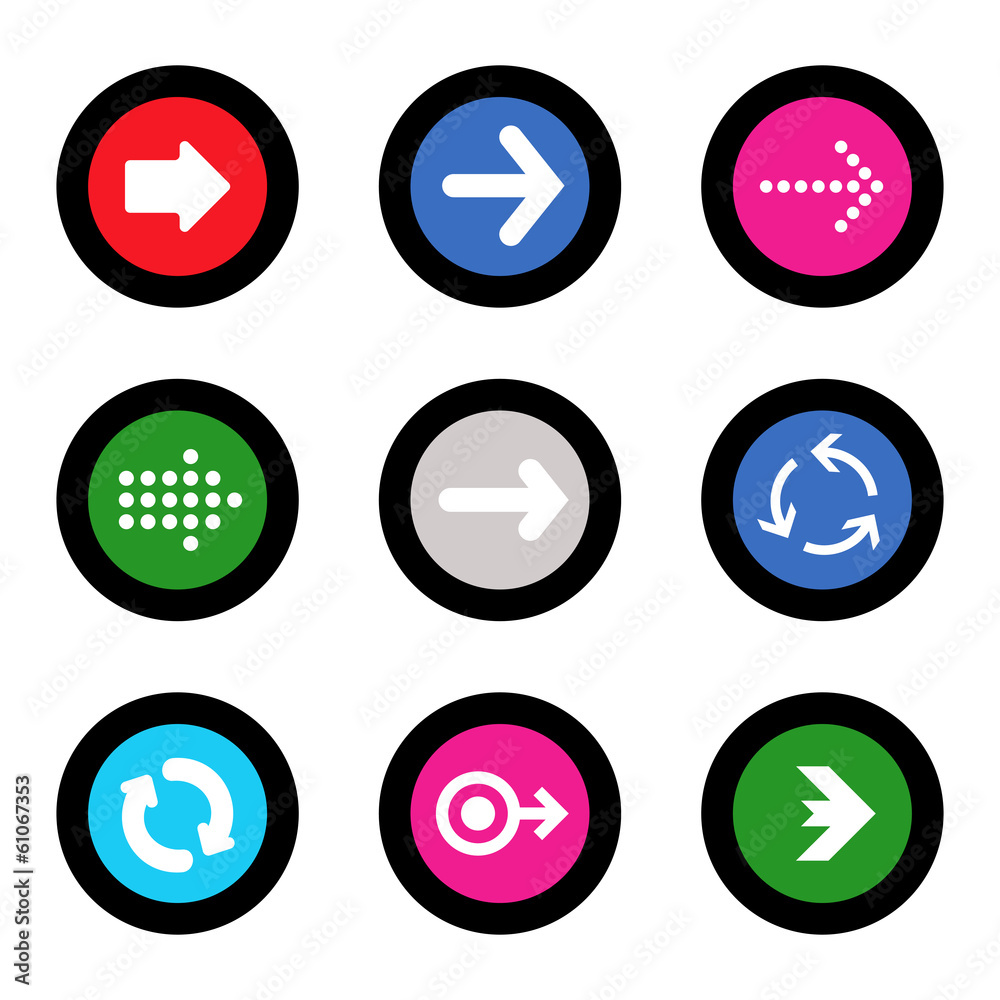 Arrow sign icon set in circle shape internet button Arrow sign icon set in circle shape internet button
