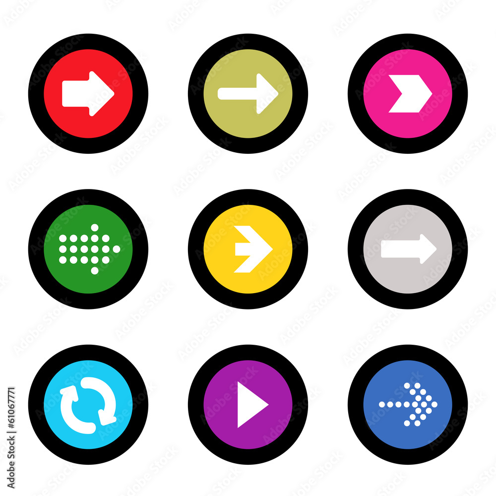 Arrow sign icon set in circle shape internet button Arrow sign icon set in circle shape internet button