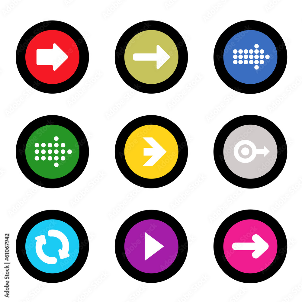 Arrow sign icon set in circle shape internet button Arrow sign icon set in circle shape internet button