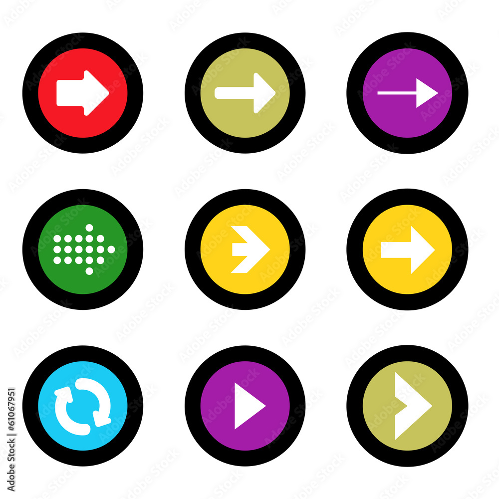 Arrow sign icon set in circle shape internet button Arrow sign icon set in circle shape internet button
