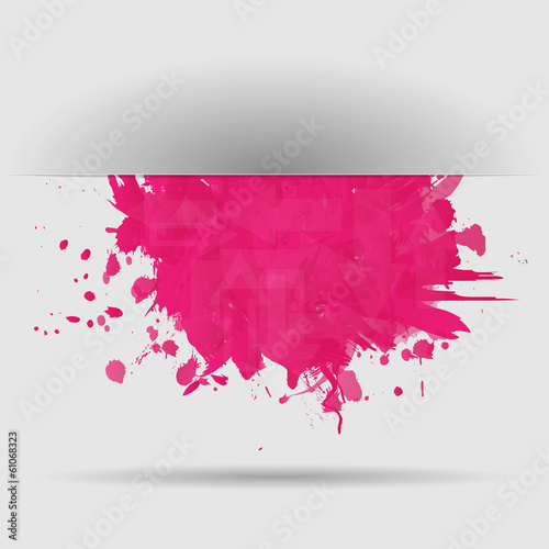 Abstract background with pink paint splashes. Vector.