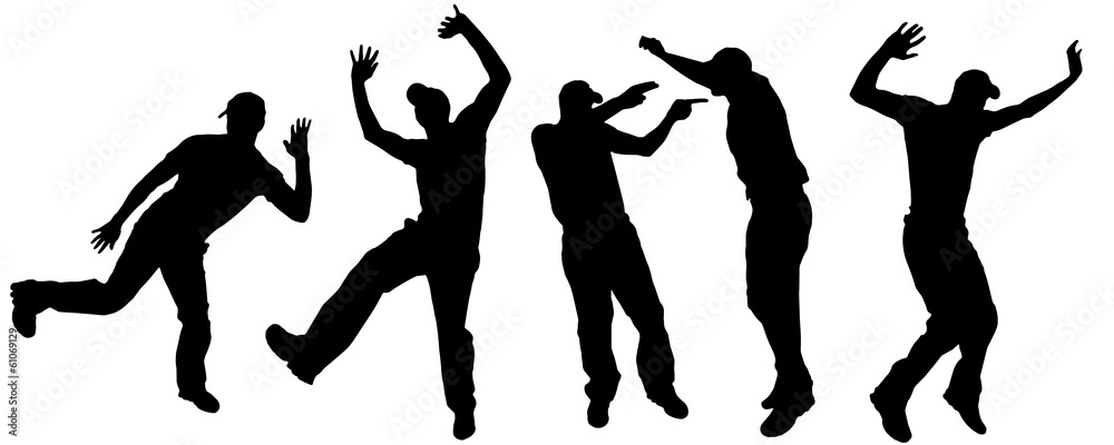Vector silhouettes of dancing people. Stock Vector | Adobe Stock