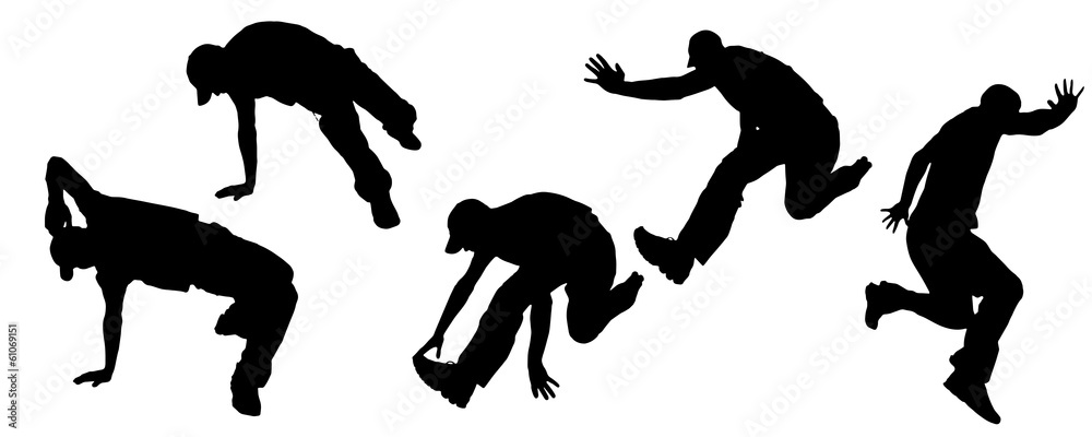 Vector silhouettes of dancing people. Vector silhouettes of dancing people.