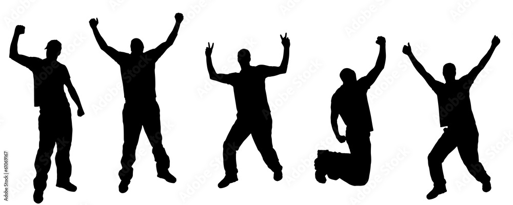 Vector silhouettes of dancing people. Vector silhouettes of dancing people.