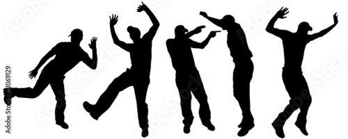 Vector silhouettes of dancing people.
