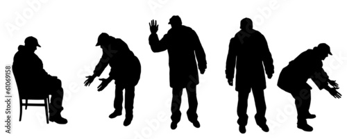 vector silhouette old man