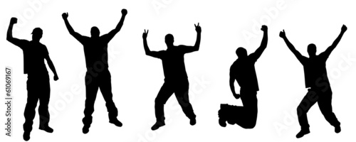 Vector silhouettes of dancing people.