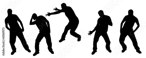Vector silhouettes of dancing people.