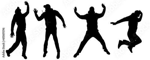 Vector silhouettes of dancing people.