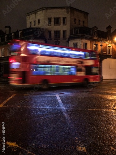 London bus on a gloomy night