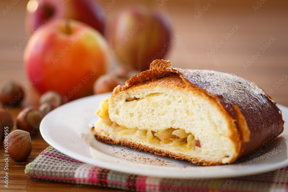 sweet strudel with apples