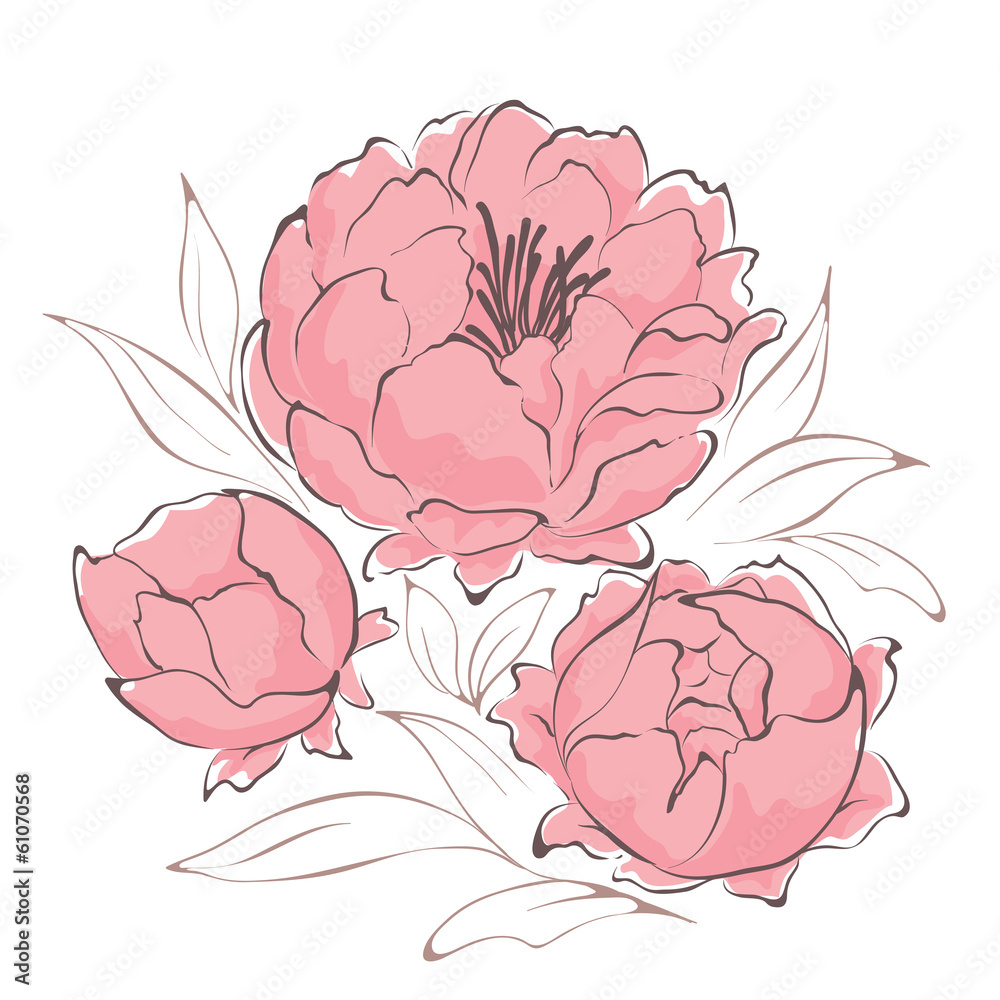 Naklejka Bouquet of peonies