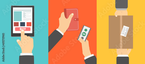 Clients hands purchasing work