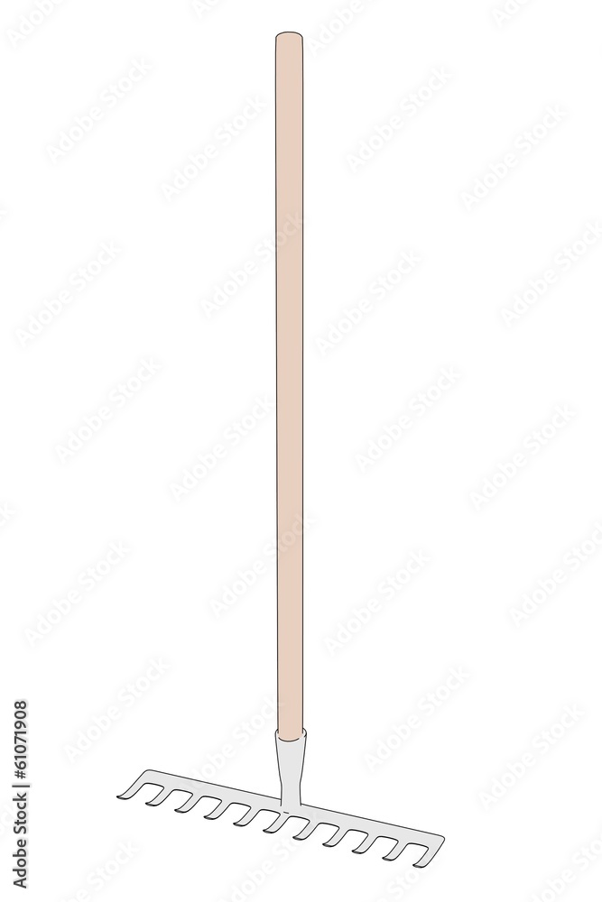 cartoon image of rake tool cartoon image of rake tool