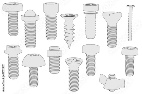cartoon image of screws set