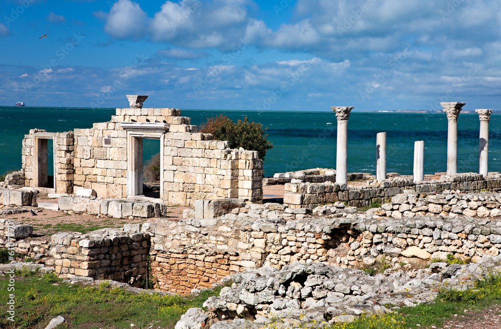 Ancient Greek Basilica at Chersonesus Taurical, Crimea, Ukraine