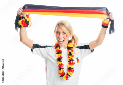 Fußballfrau mit Fanschal