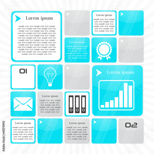 template glass infographic tiles and frames