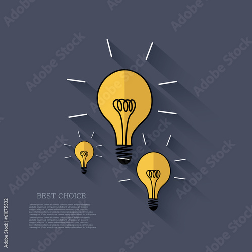 Vector flat idea icon background. Eps 10