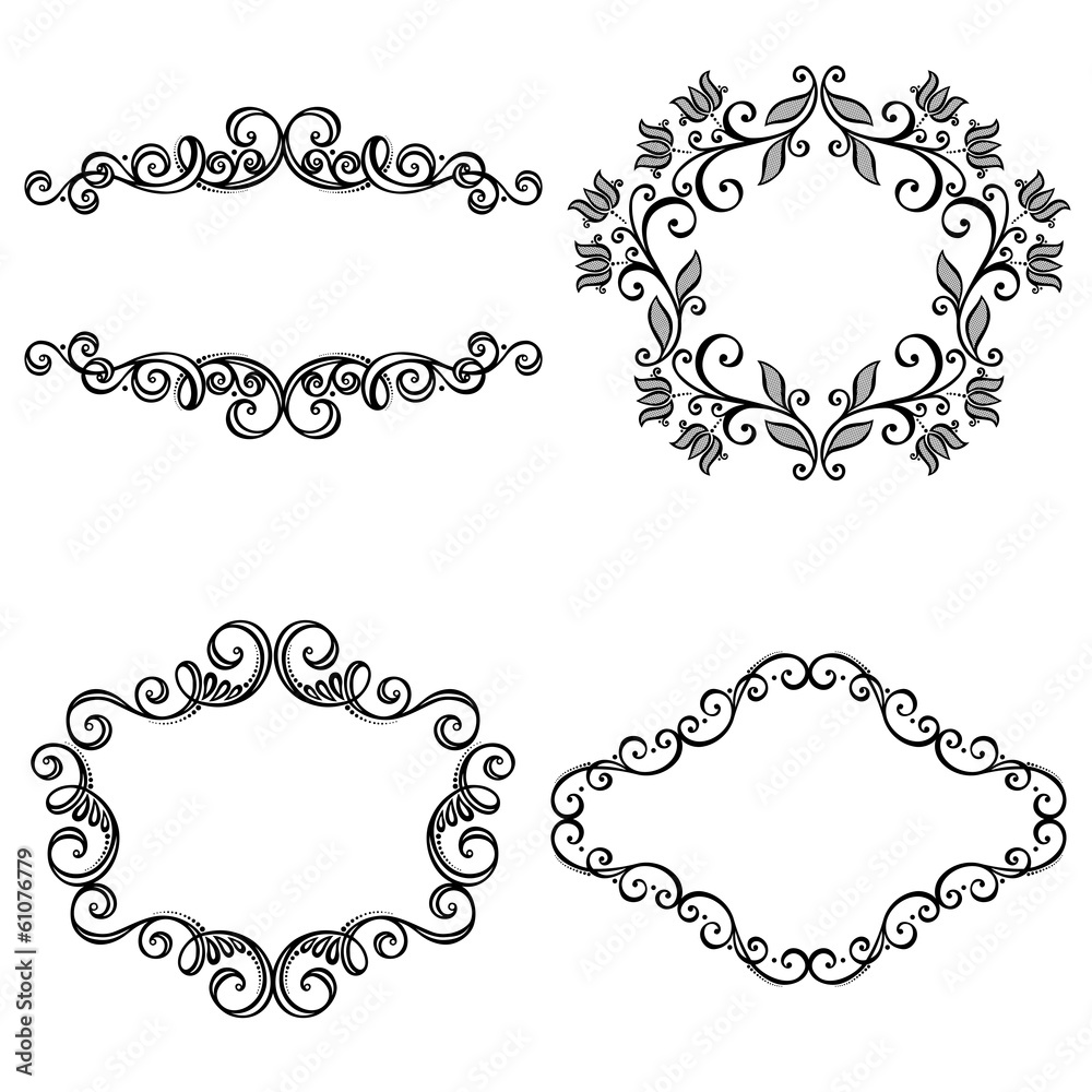 Vector Decorative Ornamental Frame for Text. Design element