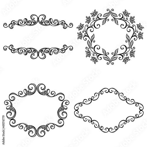 Vector Decorative Ornamental Frame for Text. Design element