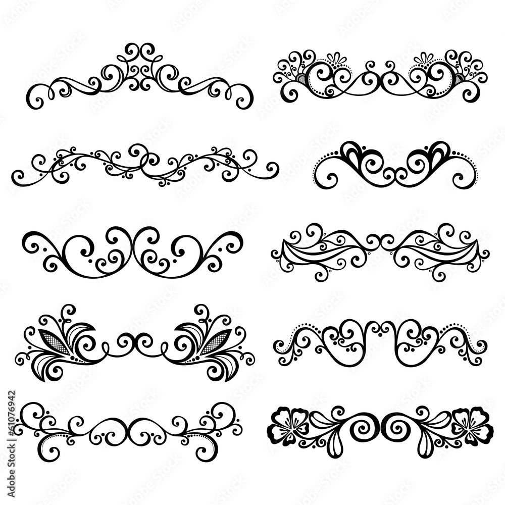 Vector Set: Calligraphic Borders and Page Decoration Vector Set: Calligraphic Borders and Page Decoration
