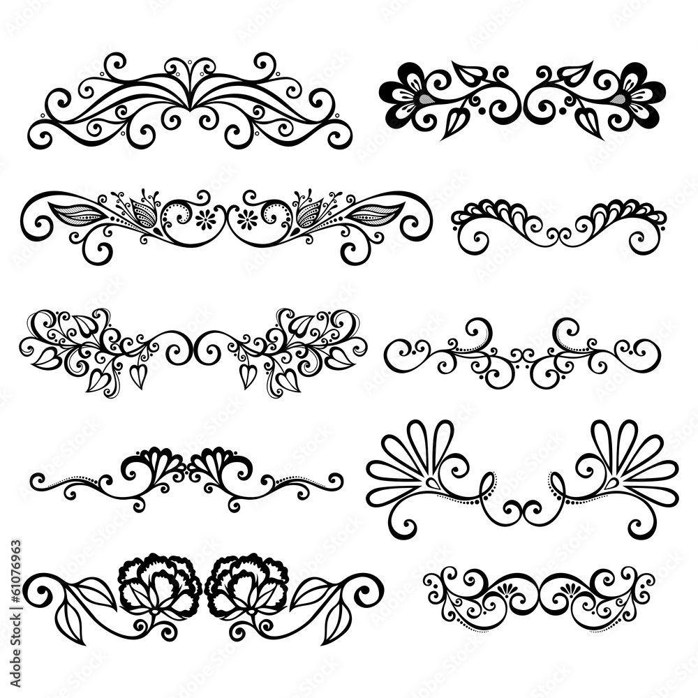 Vector Set: Calligraphic Borders and Page Decoration