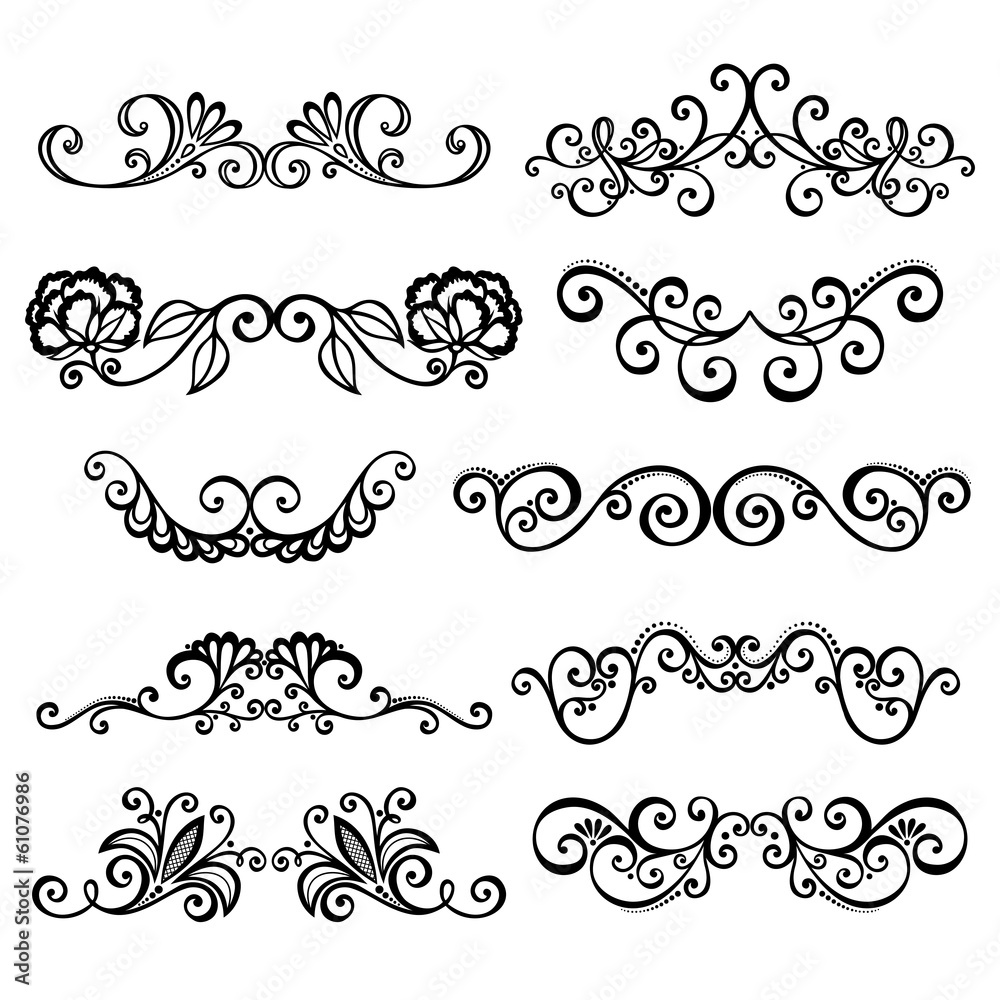 Vector Set: Calligraphic Borders and Page Decoration