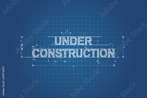 Under construction blueprint, technical drawing, scribble style photo