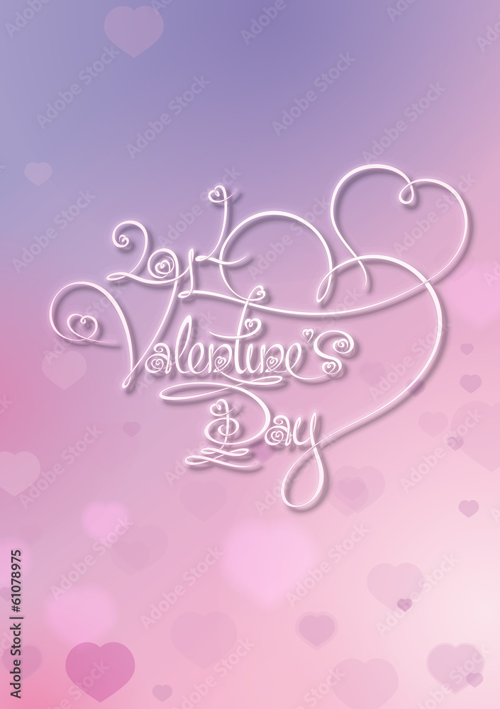 Valentines Card - 2014 Valentines Day - Purple Pink