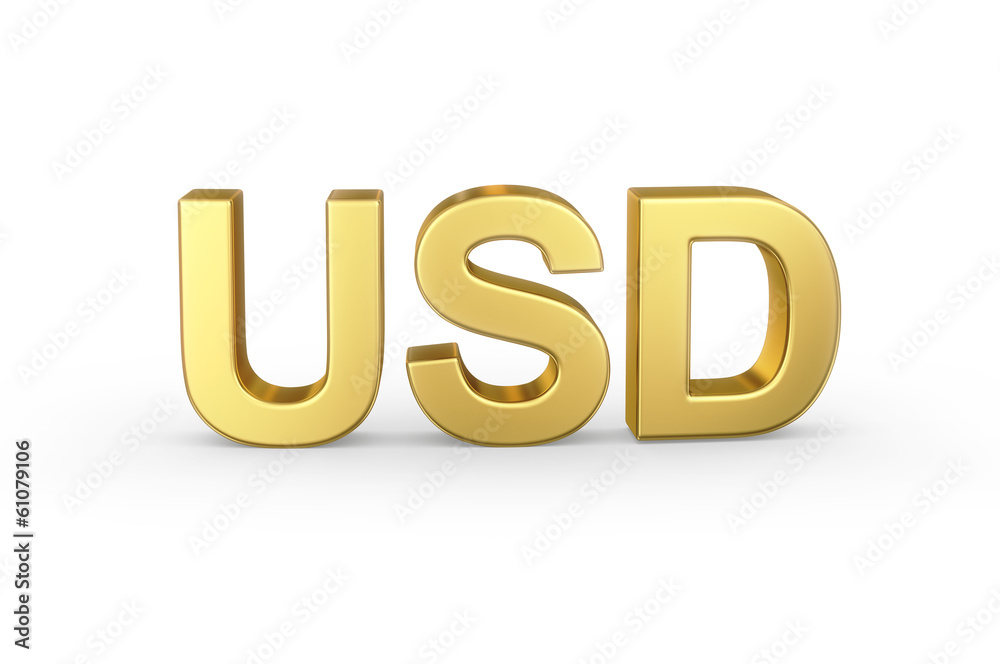 Golden 3D USD currency shortcut isolated with clipping path Golden 3D USD currency shortcut isolated with clipping path