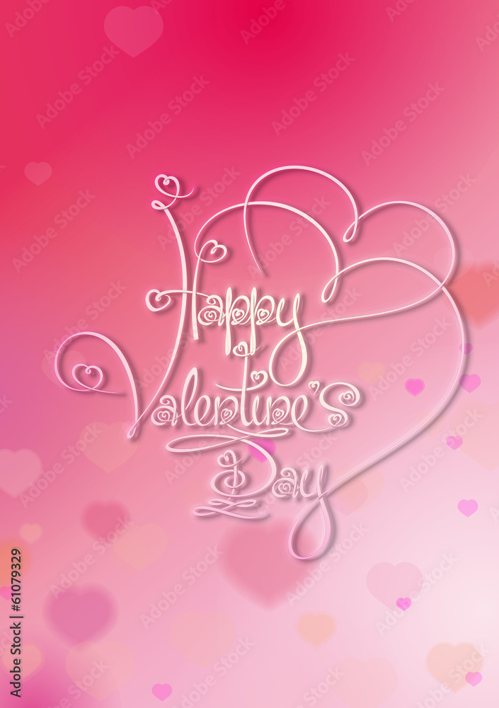 Valentines Card - Happy Valentines Day - Pink