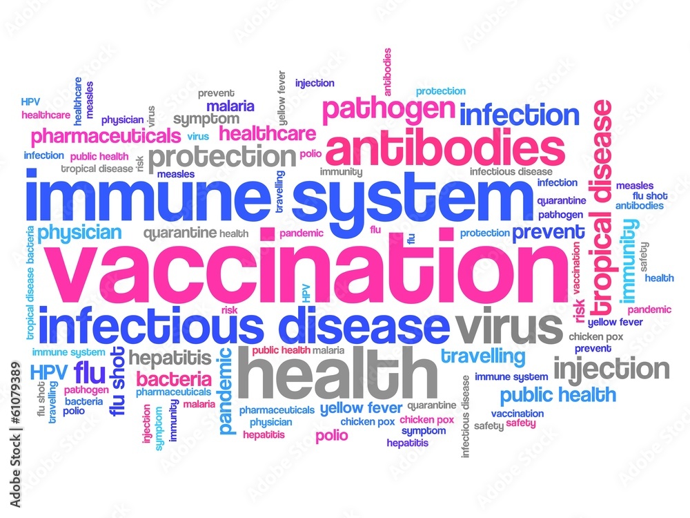 Vaccines words - tag cloud illustration
