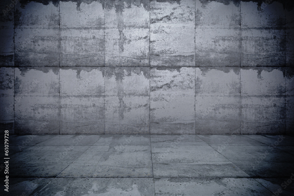 Fototapeta premium Beton Wand mit Fußboden Hintergrund