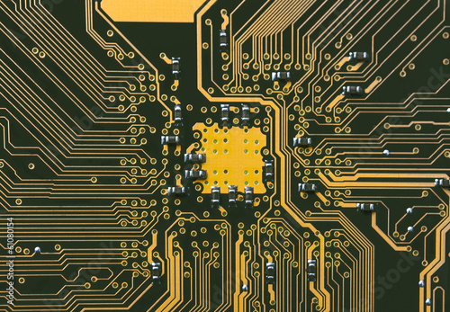 Canvas Print computer motherboard close up