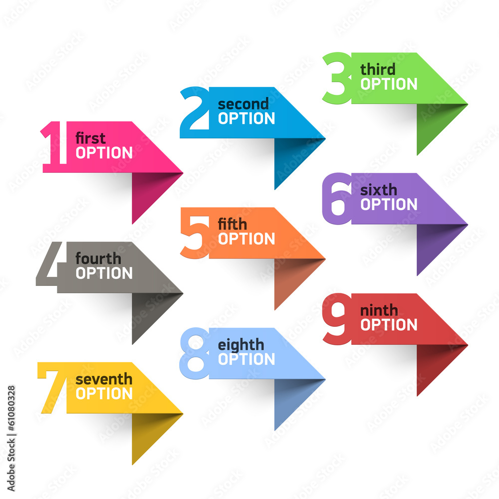 Numbers set infographics elements Numbers set infographics elements