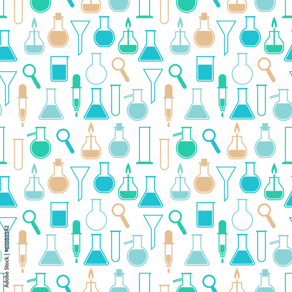 Seamless pattern with laboratory equipment Seamless pattern with laboratory equipment