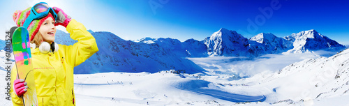 Ski, winter - young skier enjoying winter vacation