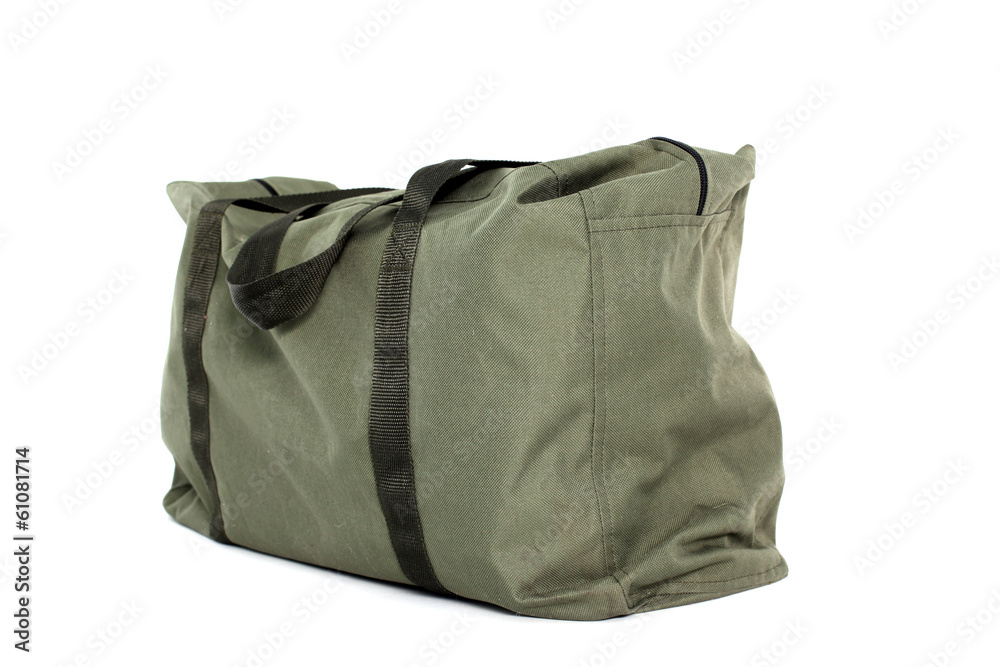 Green bag isolated over white background Green bag isolated over white background