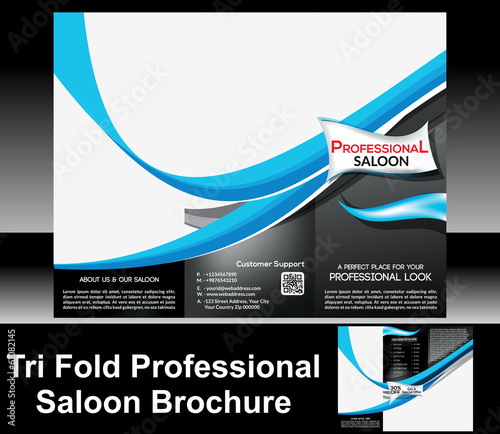 Tri Fold Professional Saloon Brochure