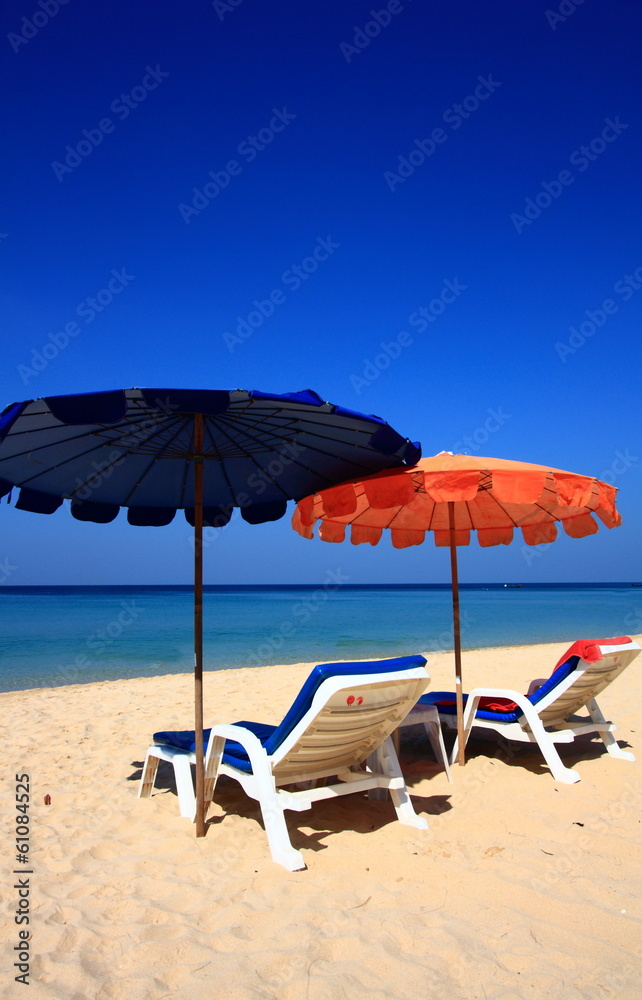 Clear sky beach umbrella