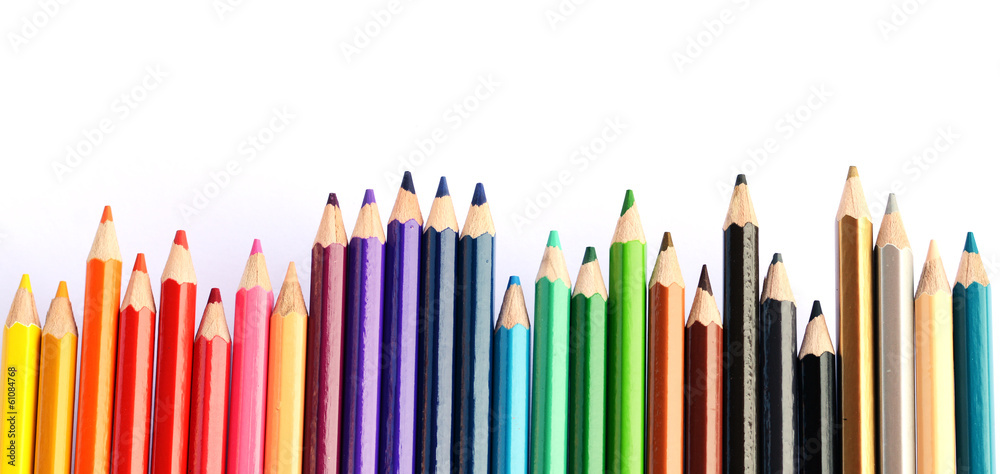 Fototapeta premium Colour pencils isolated on white
