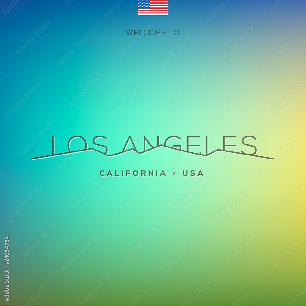 Fototapeta premium World Cities labels - Los Angeles, vector Eps10 illustration.
