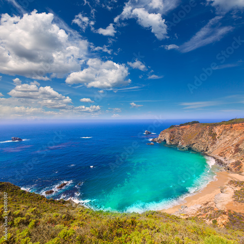 California beach in Big Sur in Monterey County Route 1