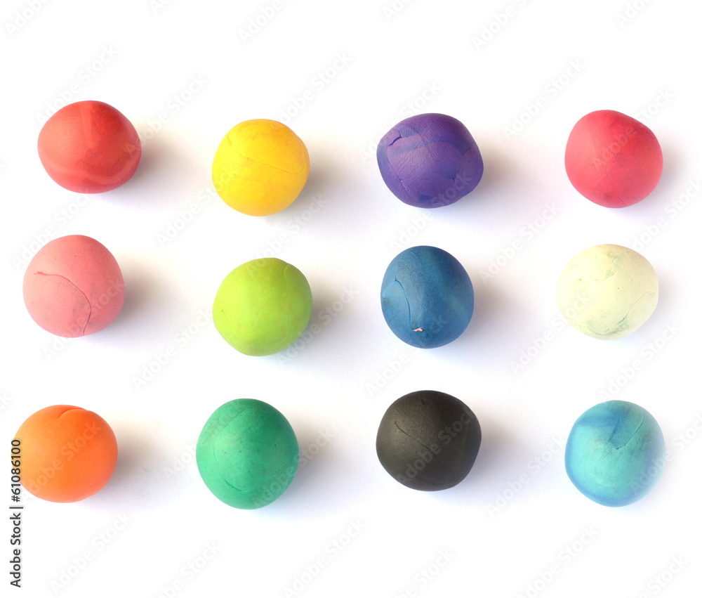 set of plasticine on white background set of plasticine on white background