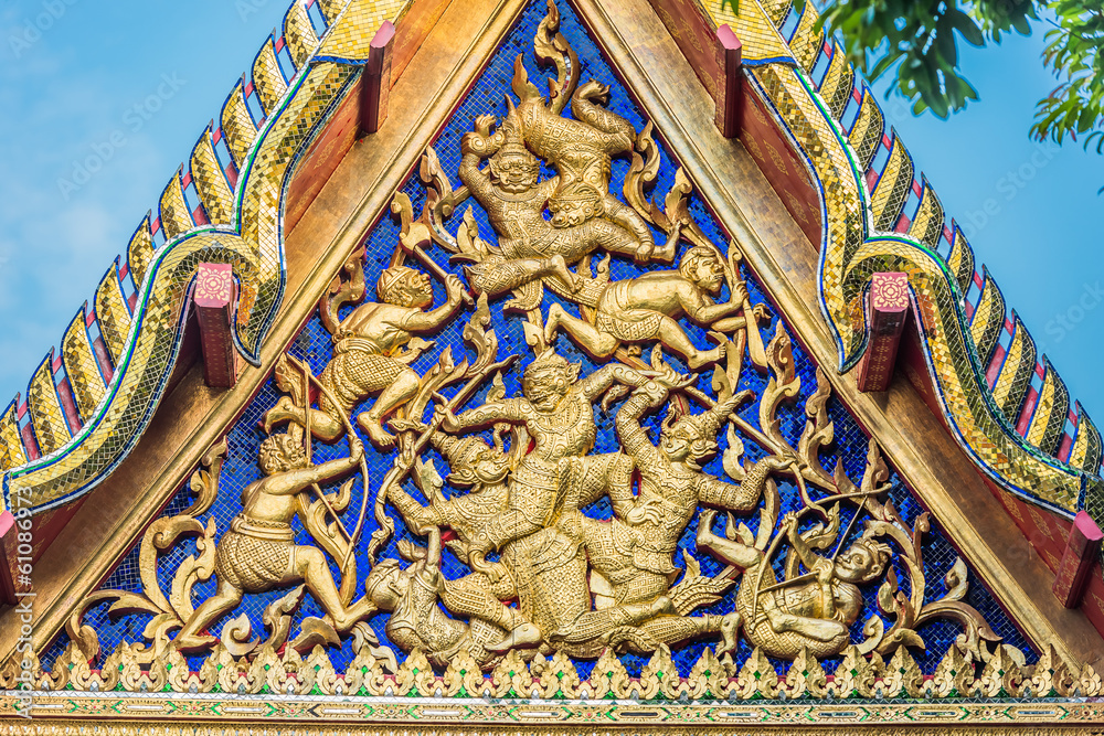 roof detail Wat Pho temple bangkok thailand