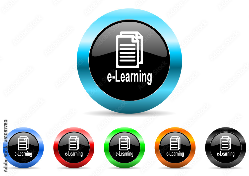 e-learning icon vector set e-learning icon vector set