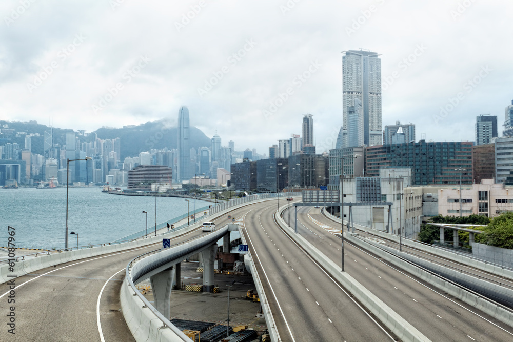 traffic in Hong Kong at day