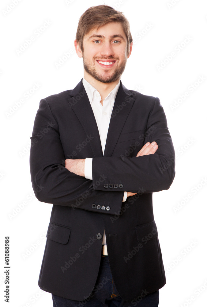 Young businessman on white background Young businessman on white background